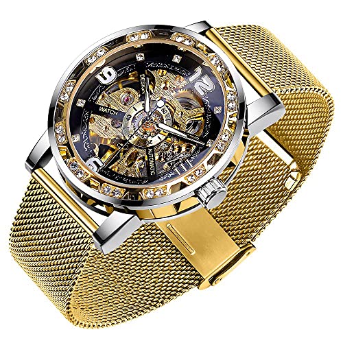 Smartwatch, Wireless Reloj de hombre de cuerda automática de lujo deportivo de moda de negocios a prueba de agua de acero inoxidable (WIN975-silver & green)