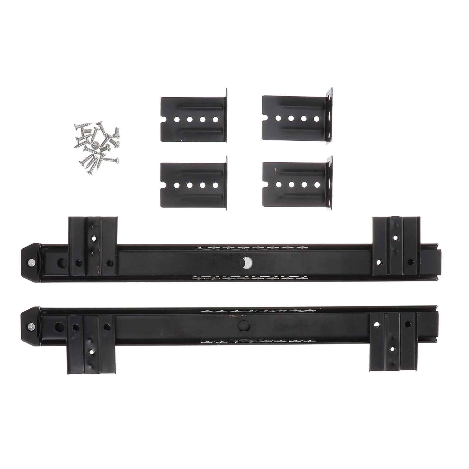Jvnalwnkv One Color Cabinet Drawer Slide Rail，Stainless Steel Rail, Quiet Two-Section Slides Accessories, Black Metal Silent Sliding Track