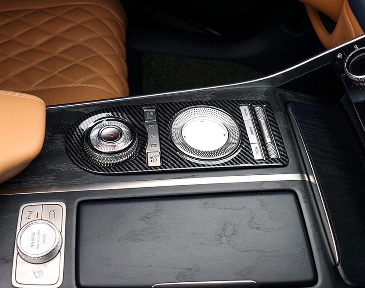 Cnaurda Carbon Fiber Style Center Console Gear Shift Panel Cover Trim Centeral Control Frame Protective Sticker Compatible with 2020 2021 2022 Genesis GV80 Accessories