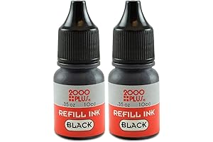 2000 Plus Black Ink Refill for Pre-Inked Stamps and Stamp Pads