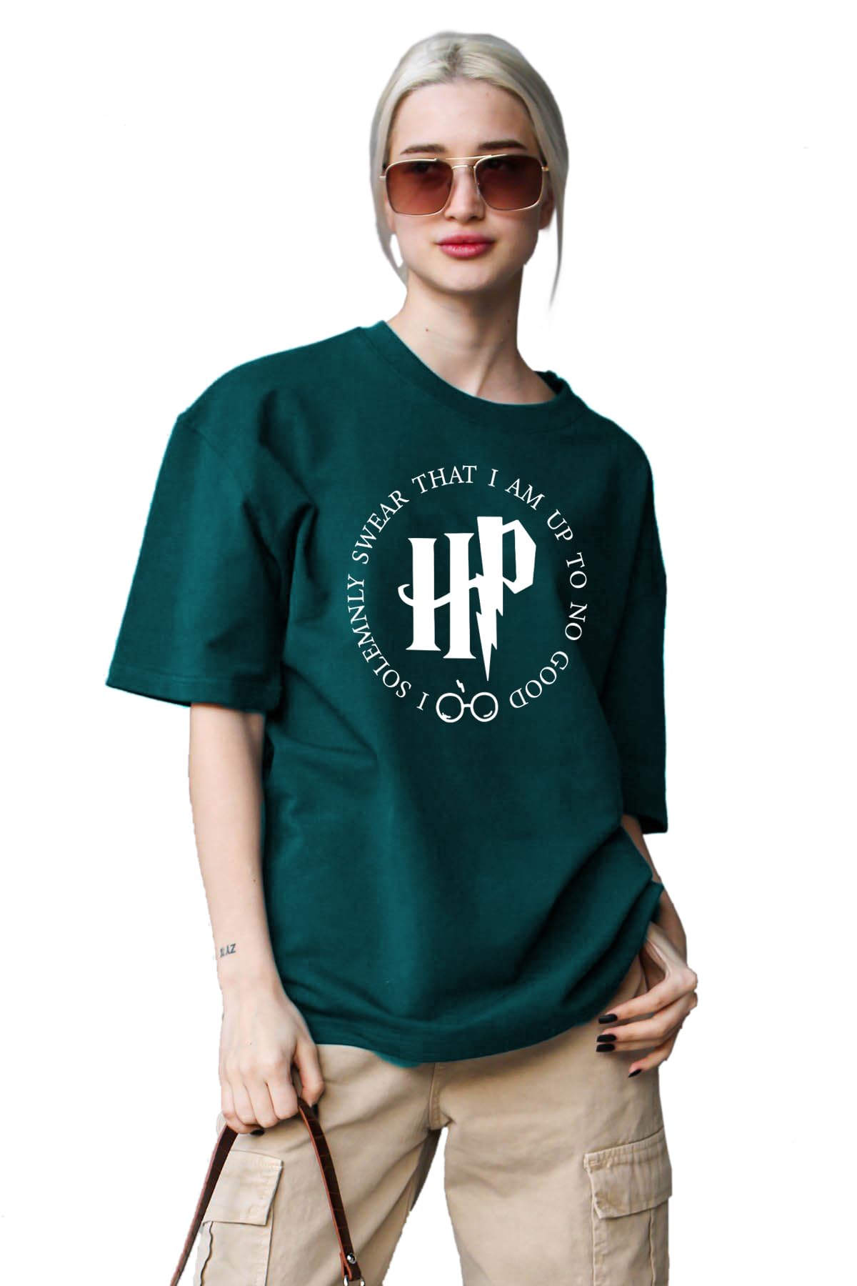 the duffers Baggy T-Shirts for Women Oversize Tees - Round Neck, Half Sleeve, Loose Fit-picture-26