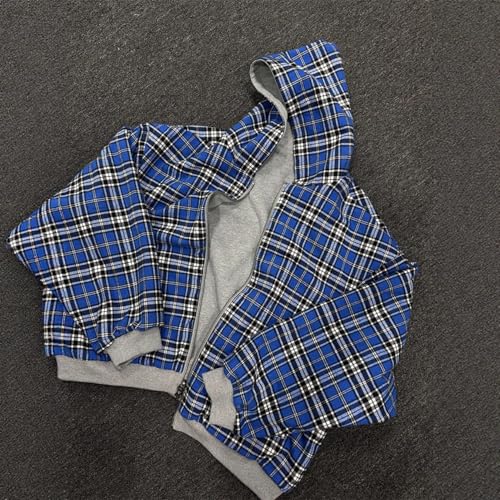 Obenie Double sided wearable men's retro loose hooded sweatshirt with zipper long sleeves and pockets for street wear2