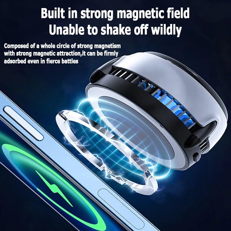 Miniatura 4 de MEMO Magnetic Gaming Phone Cooler - Fast Wireless Charger 15W, Portable Semiconductor Radiator Fan, for iPhoneiPadAndroid - Ideal for Gaming, Live