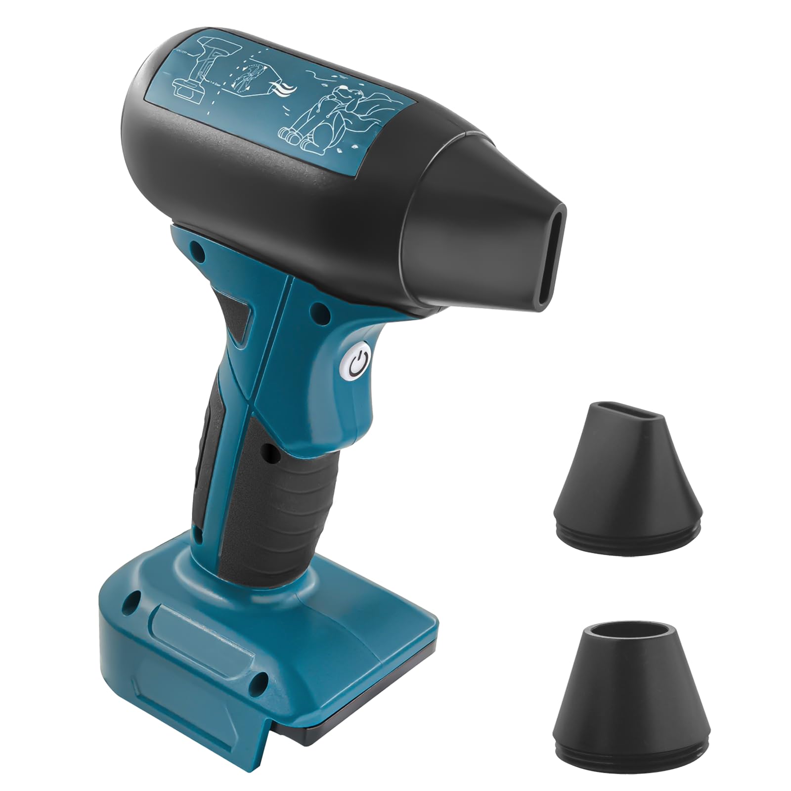 Mini Jet Dry Blower Fan for Makita 18V Battery, 130000RPM Cordless Turbo Blower Fan, Portable Handheld Air Duster for Cleaning, car, Leaf Blower, Camping, Workshops, Lawns (Battery not Included)