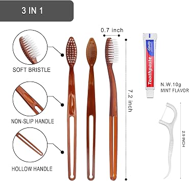 100 pcs Disposable Toothbrushes with Toothpaste Floss Bulk