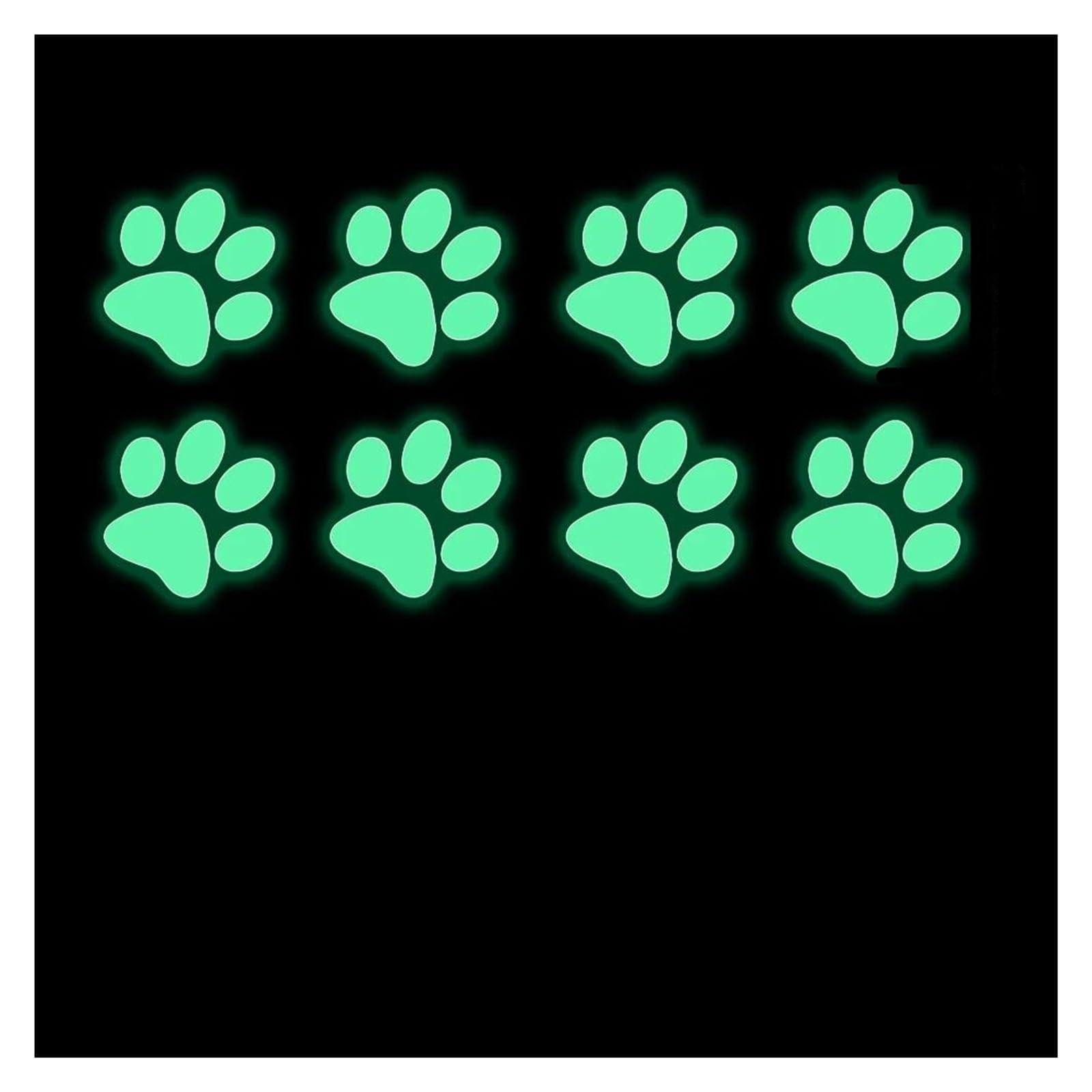 Decoration Motorcycle Glow Stickers Funny Cat Paw Print Decal Side Boxes Tail Box Decoration Adventure Moto Accessories(Luminous Green)