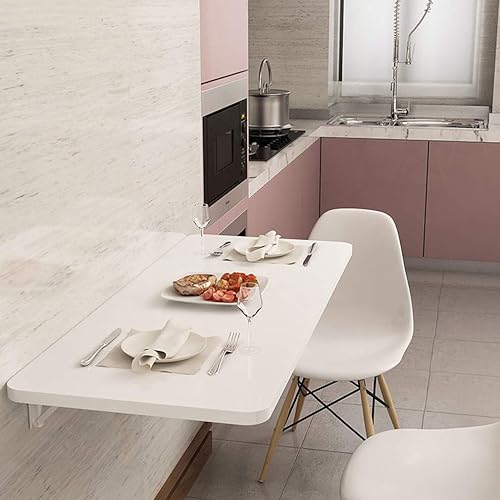 Miniatura 3 de Mesa plegable montada en la pared, escritorio flotante para computadora, mesa de comedor de cocina multifunción, banco de trabajo de lavandería,