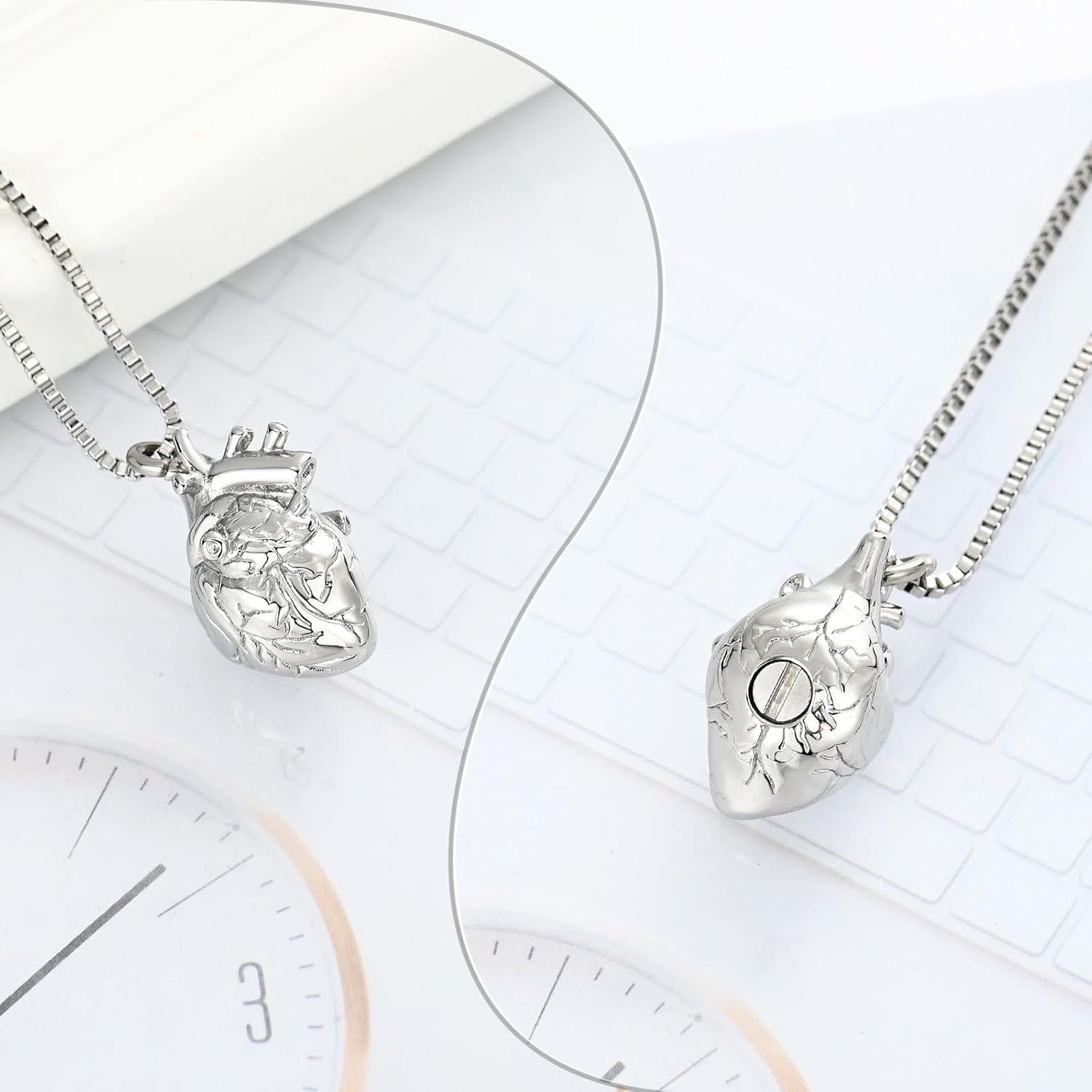 XSMZB Heart Cremation Jewelry Ashes Pendant for Human Pet Funeral Urn Necklace for Ashes Women Men Memorial Urn Jewelry - Image 3