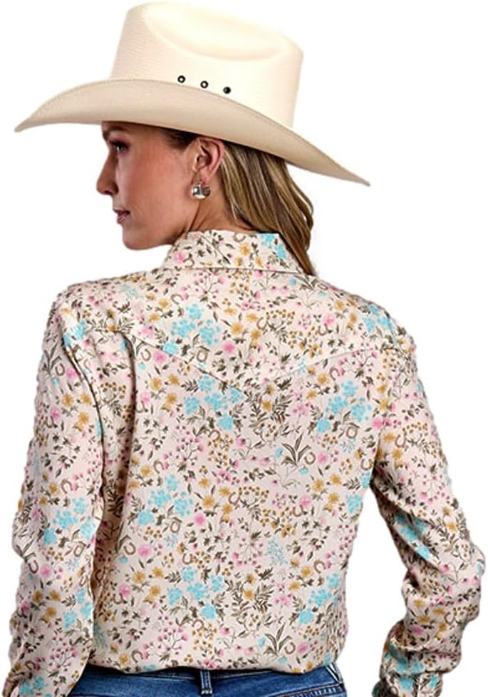 Stetson Western Shirt Women L/S Floral M Cream 11-050-0590-3010 WH