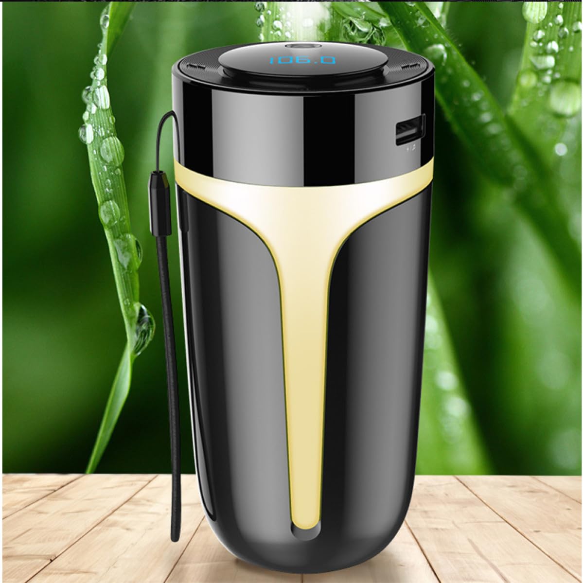 Umidificatore Scrivania Nero 300ml Abs Mp3 e USB per Casa