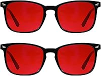 Vista 31 de VisionGlobal 1 par de lentes de bloqueo de luz azul/paquete de 2 lentes rojos para dormir o 2 lentes de juego para mujeres/hombres