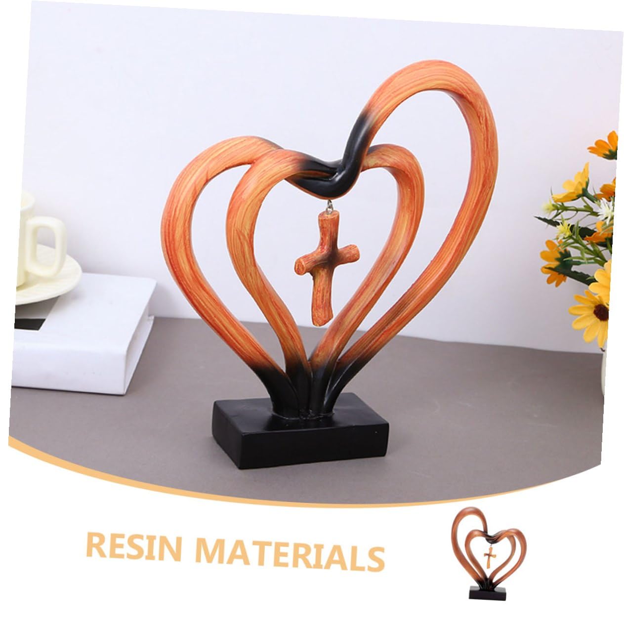 VANZACK Herzskulptur Moderne mit Einzigartigem Design aus Kunstharz Leicht zu Reinigen und Tragbar Dekoration für Hochzeit oder Arbeitszimmer