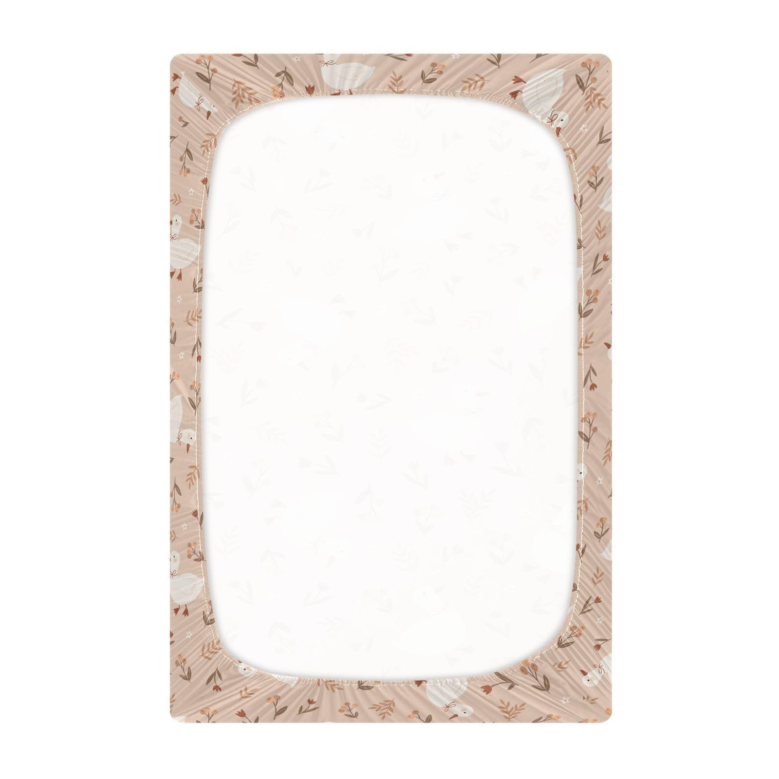 Takiito Cute Goose Flowers Crib Sheet for Boys Girls, Super Soft Breathable Fitted Crib Sheet for Standard Crib & Toddler Mattress, Nursery Sheet, 28x52 in