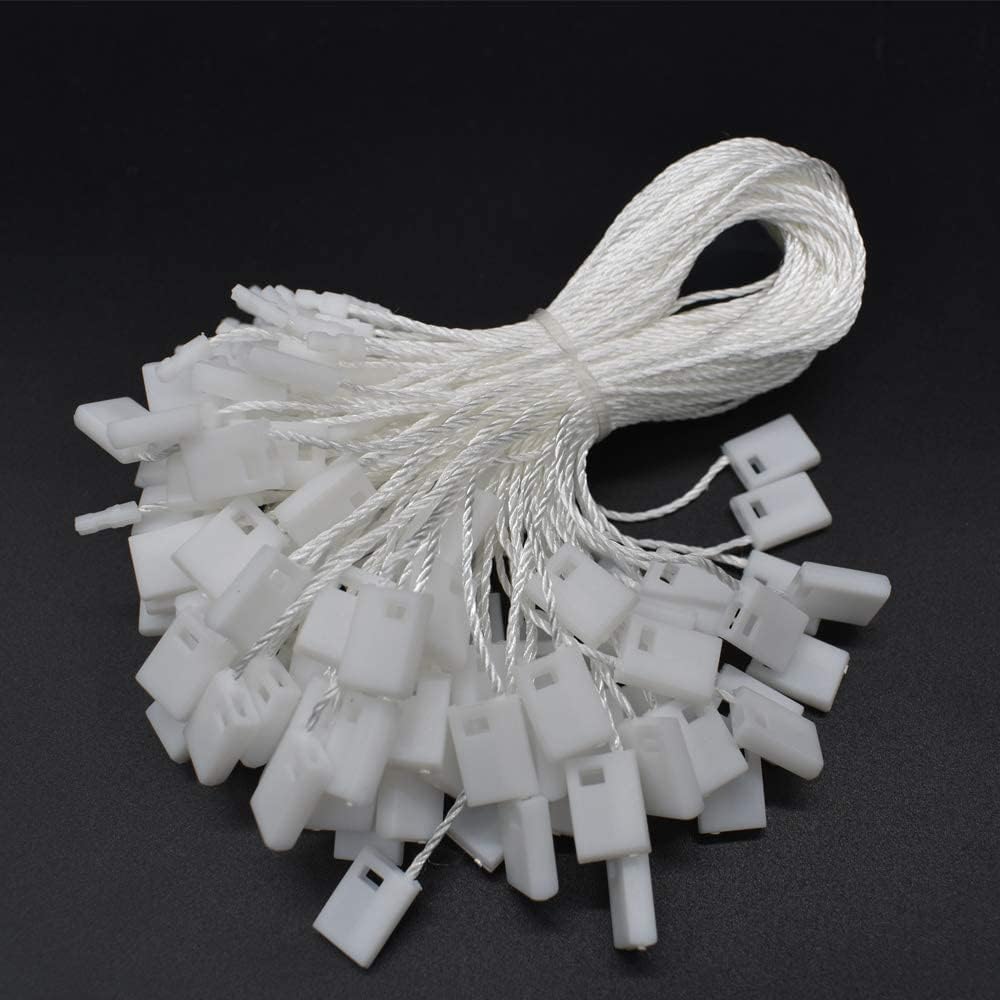 Hang Tag String, 1000 Pcs Lock Pin Loop Fastener Hook Ties for Price Tags, Clothes, Gift Bags, Easy and Fast to Attach, 7 Inch (White)
