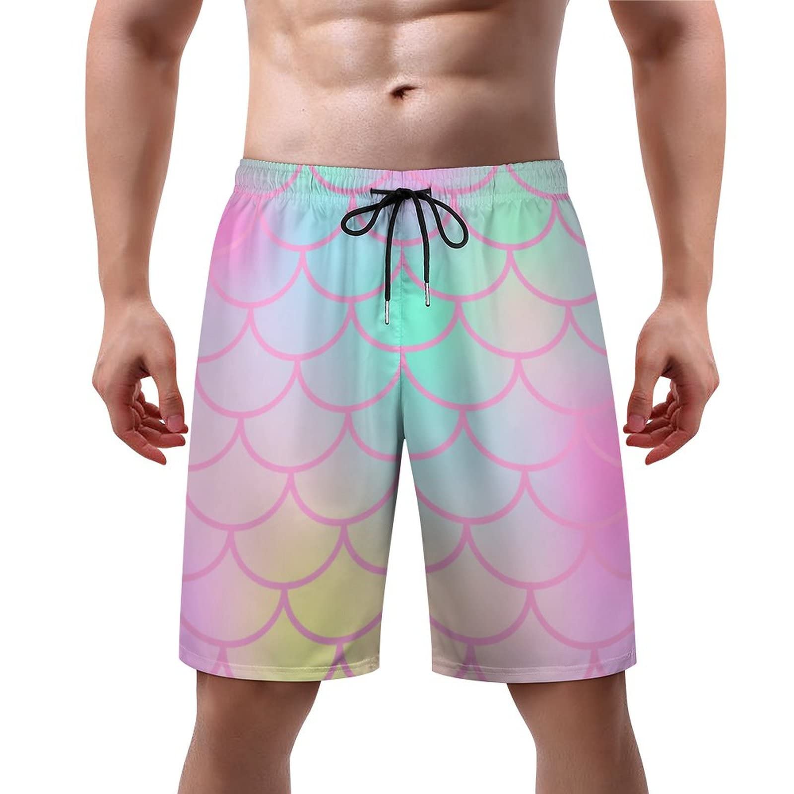 Mens Novelty Swim Trunks Quick Dry Swim Beach Shorts with Mesh Lining Pockets-image-20