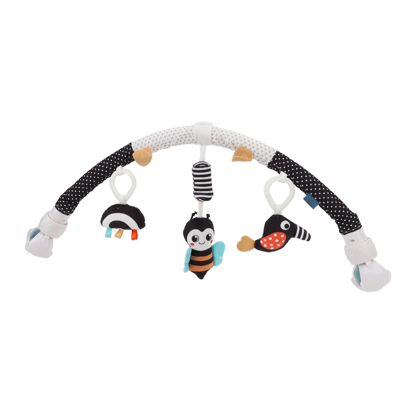 Pilipane Mobile à Clipser pour Arche de bébé, Stimulant Les Sens et développant la motricité de bébé, transat pour Poussette, matériau en Peluche Doux, léger et sûr. (Abeille)