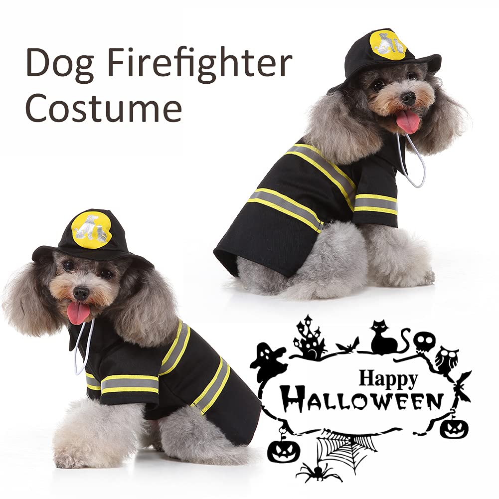 Feuerwehrmann Hundekostüm Für Halloween – Verstellbar Für Kleine Bis Große Hunde, Mit Jacke & Hut