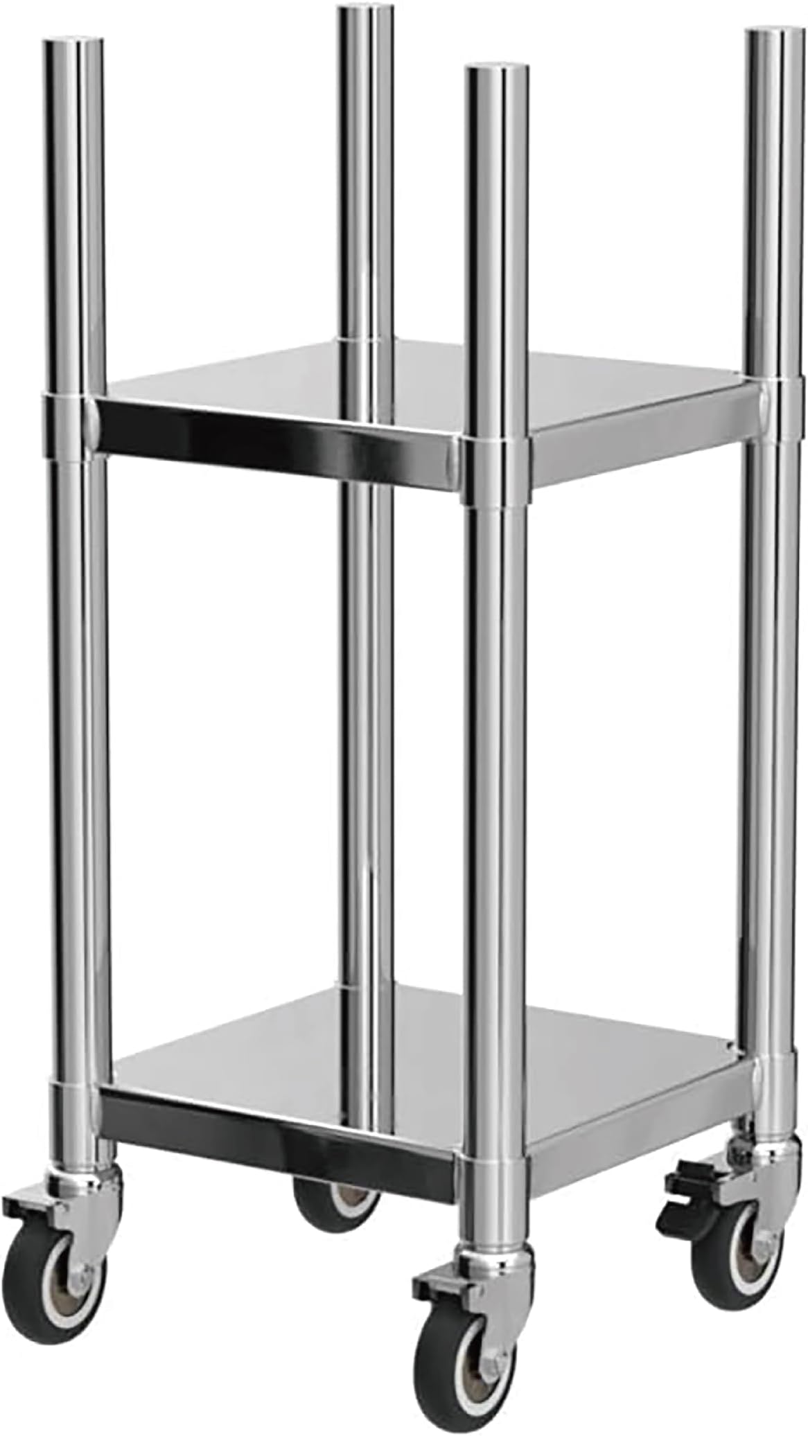 PANTIN® 14” x 14” Stainless Steel Rice Warmer Stand and Cart with Wheels & Brakes – Adjustable Height Stand for Commercial Food Warmers, Large Rice Cookers, and Commercial Cooking Equipment Stand