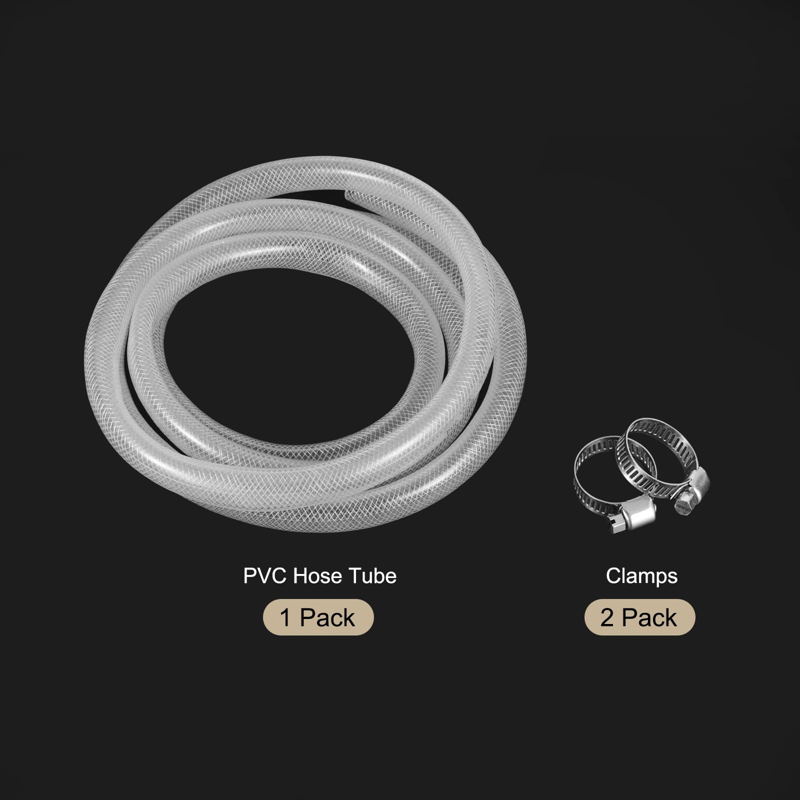 5m/16ft Tubo In PVC Rinforzato Intrecciato Trasparente Flessibile Ad Alta Pressione, [Per Irrigazione Giardino, Tubo Acqua, Acquario] - 3/4" x 1"/Con 2 Pezzi Fascette
