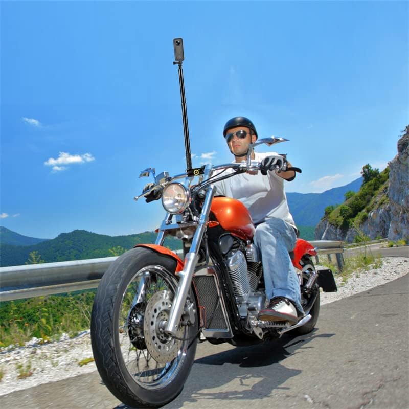 Image of Motorcycle Monopod Bracket Handlebar Mount for Bikes and Bicycles, Multi Angle Adjustable Holder for Insta 360 X5 X4 X3 X2 Go Pro and DJI osmo Action Cameras Accessories (Handlebar Bracket)