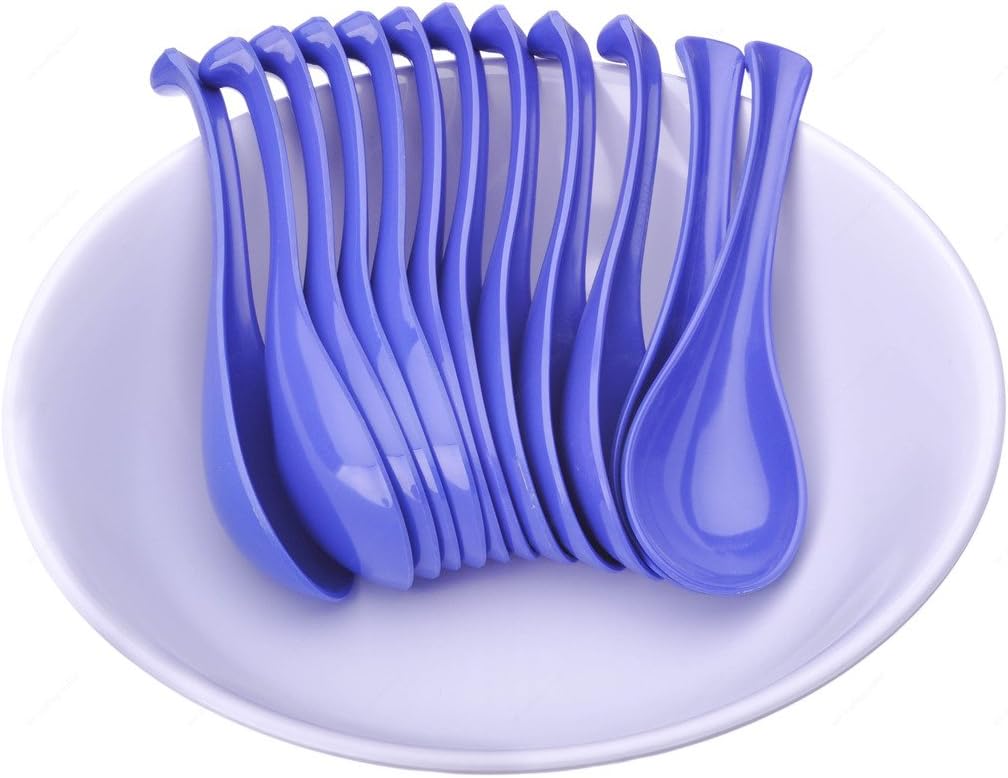 (Pack of 12) Chinese Ladle Style Melamine Soup Spoon Multi-Color, Purple image 3