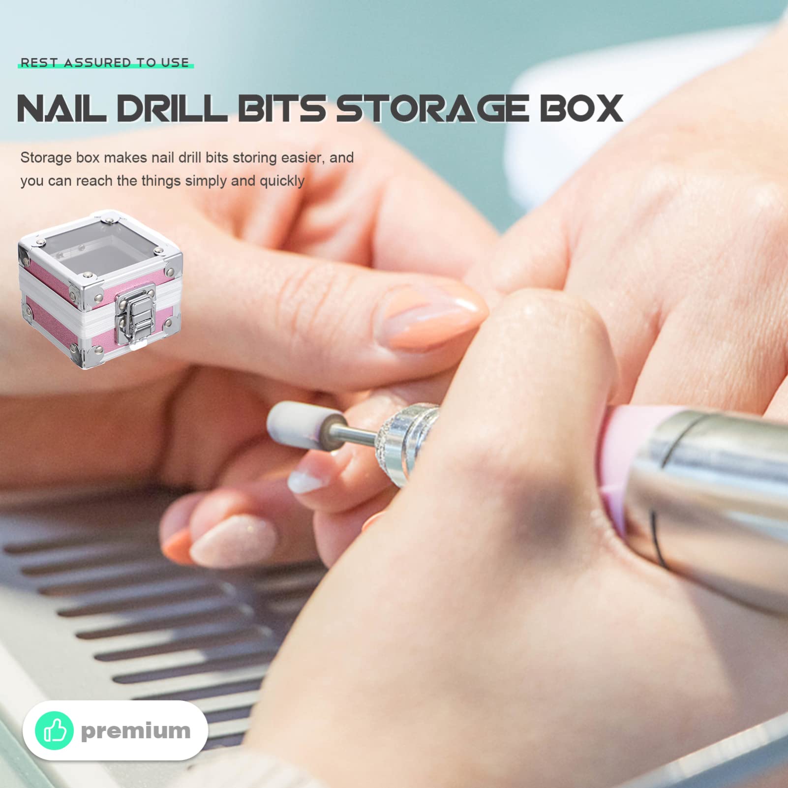 FOMIYES Box Grinding Head Storage Box Nail Drill Bit Container Train Case Nail Drill Bit Organizer Nail Drill Bits Makeup Case Nail File Bit Case Nail File Bit Stand Pvc Headgear Perfume