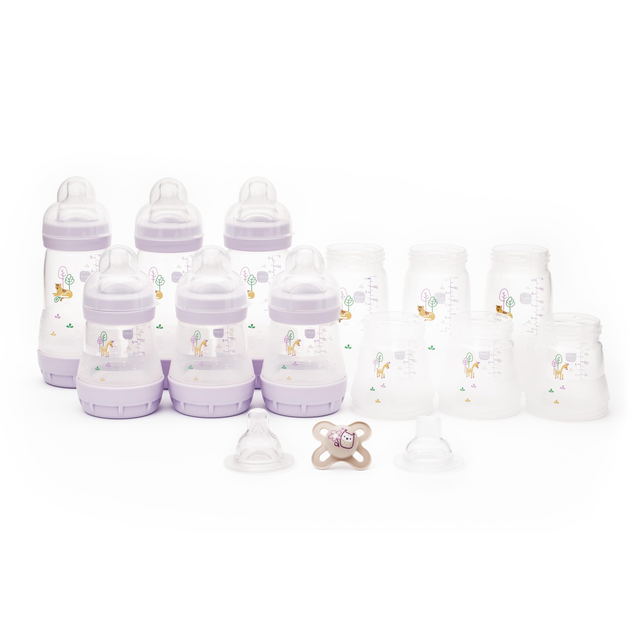 MAM Easy Start Anti-Colic Bottle Starter Set 17 Pieces Includes 6X  Bottles and MAM Original Start 0-2 Month Soother Baby Gift Set of Newborn