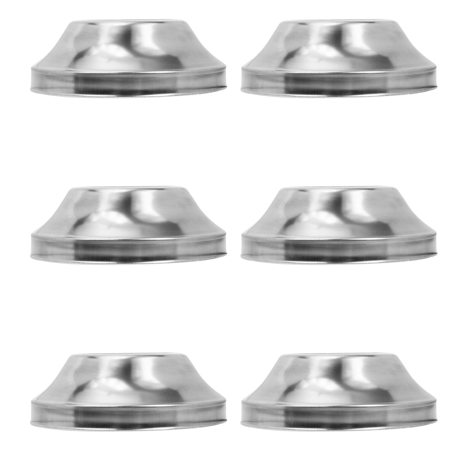 GALPADA Base de Columna de Barandilla Acero Inoxidable 6 Piezas, Cubierta Decorativa para Soporte de Barandilla, Faldón para Tubo Redondo Diámetro 51 Mm, Accesorio para Escaleras y Porche