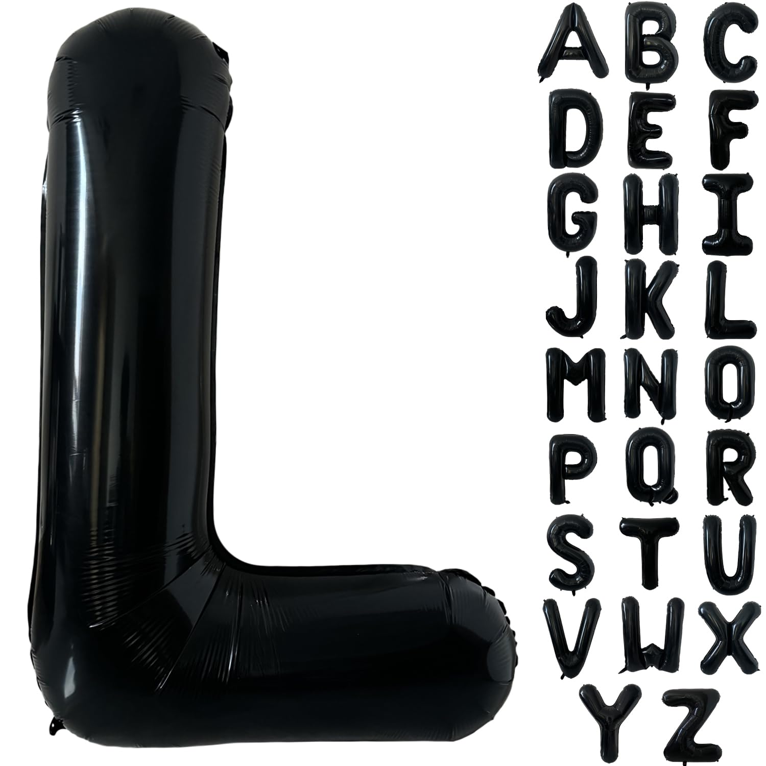 Black Alphabet Balloon Large Mylar Foil Helium Letter Balloons 40 Inch Black Balloons Alphabet Letters for Birthday Bridal Shower Anniversary Decorations (Letter L)