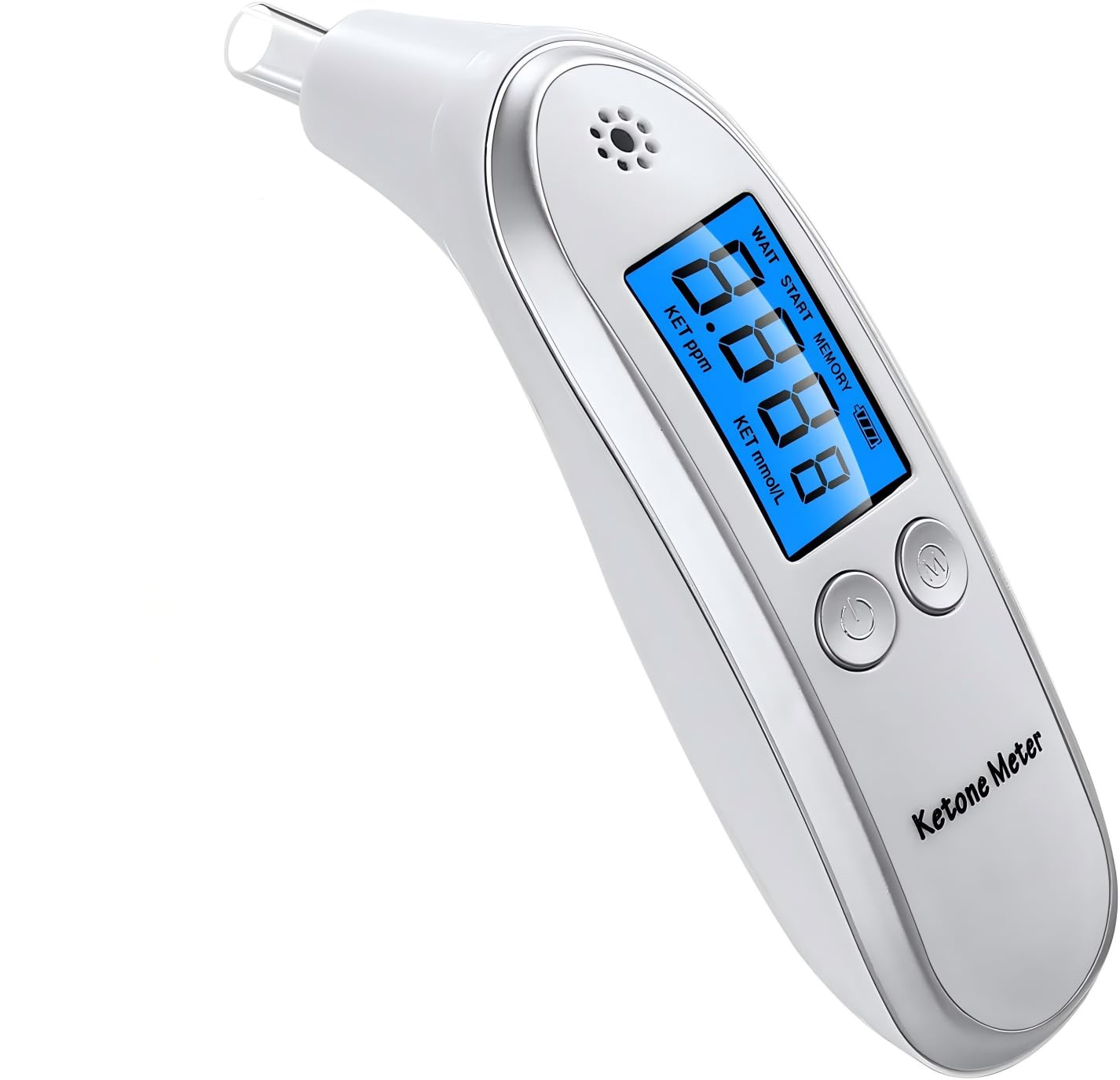Ketone Breath Meter mit Mundstück, nicht-invasiver Ketose Atemtester ohne Blut oder Urin, sichere Atemmessung für zuverlässige Kontrolle des Ketoselevels, ideal für Keto Diät, Fasten, Low Carb