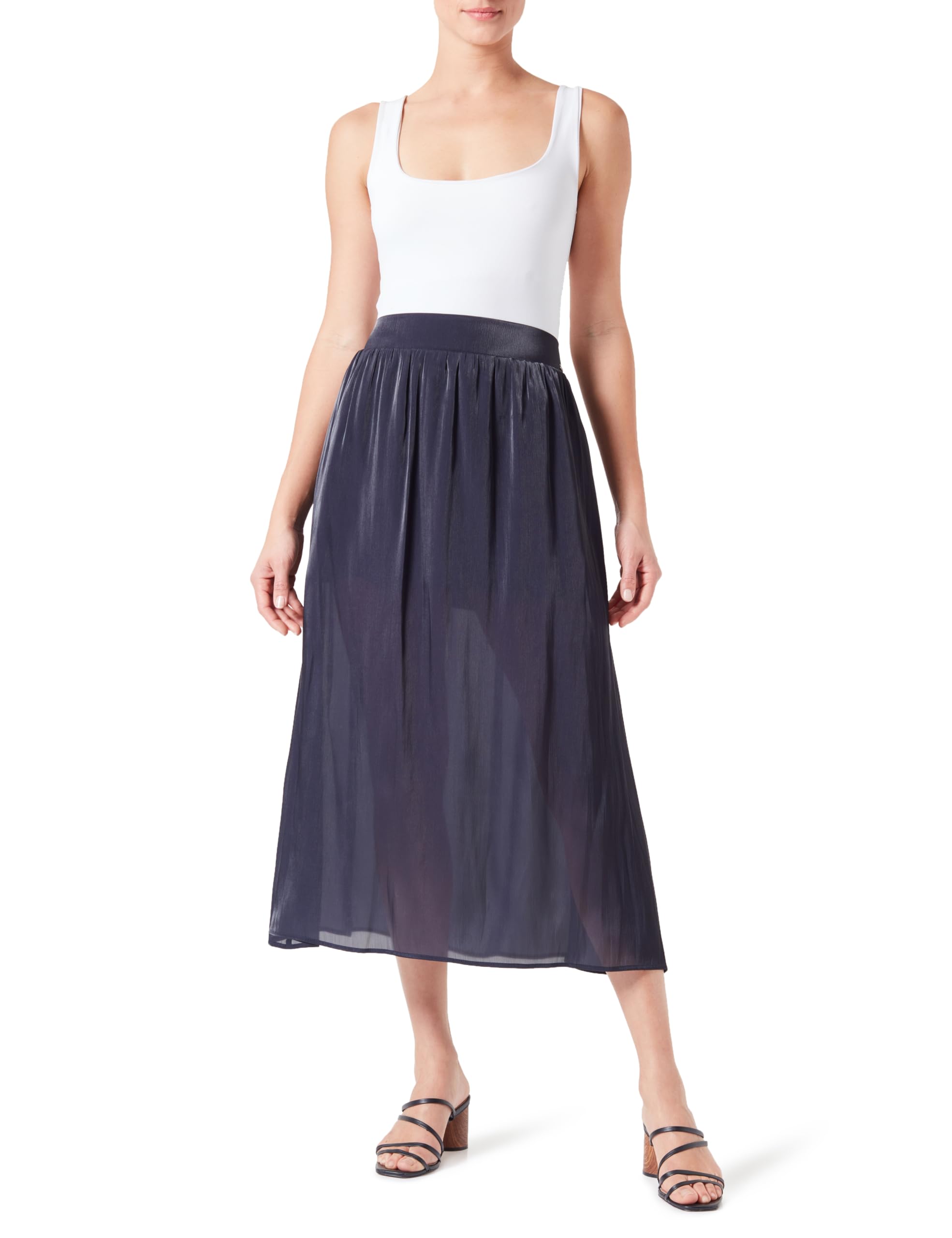 Armani Exchange Damen Blueberry Women's Route 66, Shiny Texture Skirt, Xxl