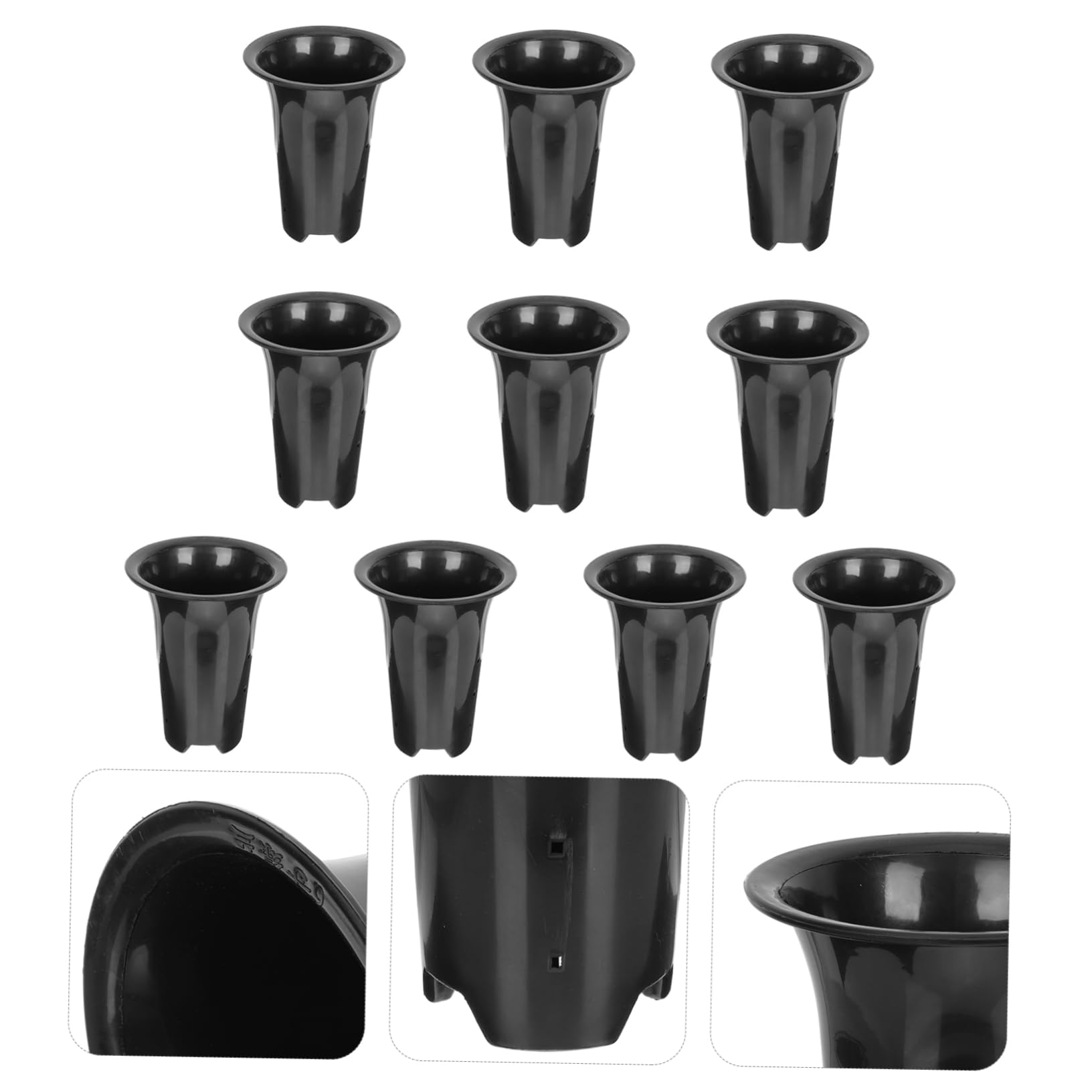 SUPVOX 10Pcs Pots pour Orchidée en Plastique Noir Contrôle des Racines et Design Respirant pour Plantes d'Intérieur et Jardin