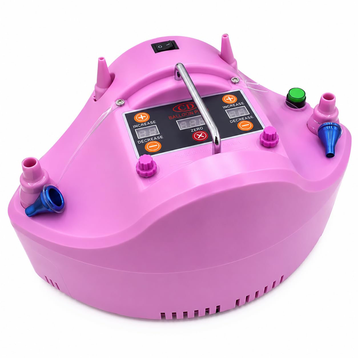 Bomba eléctrica para globos, inflador portátil de globos con contador de temporizador digital, boquillas dobles y pedales para decoración de fiestas
