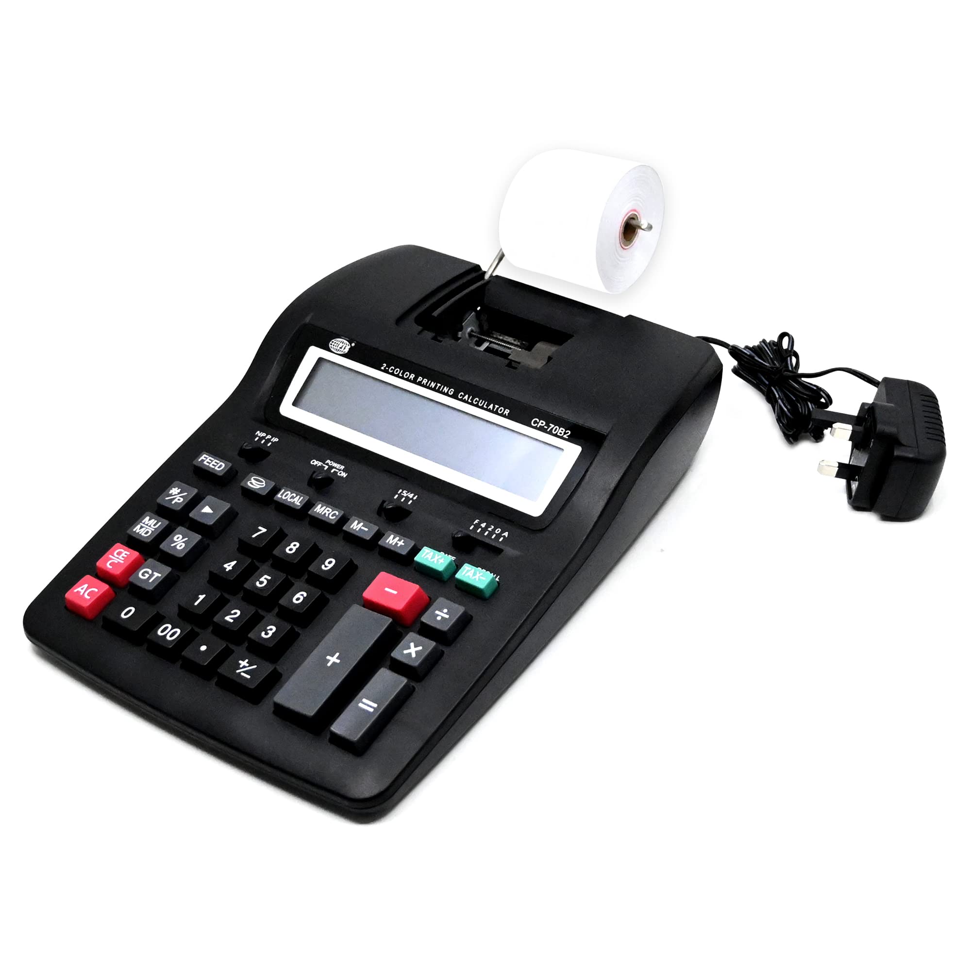 Sponsored Ad – FIS Printing Calculator with 2 Colors Printing, 12 Digits, Size 210x285mm, Metalic Paper Roll Holder, Includes Paper Roll and 4 Pieces AA Batteries or AC Adapter, Tax Function, Black Color-FSCACP-70B2