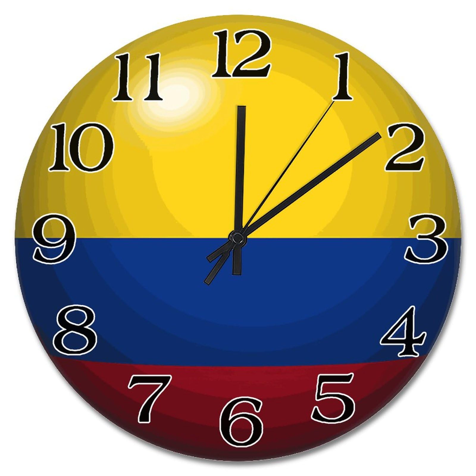 Horloge Colombie 3D pour salon et cuisine | Pendule rustique sans tic-tac