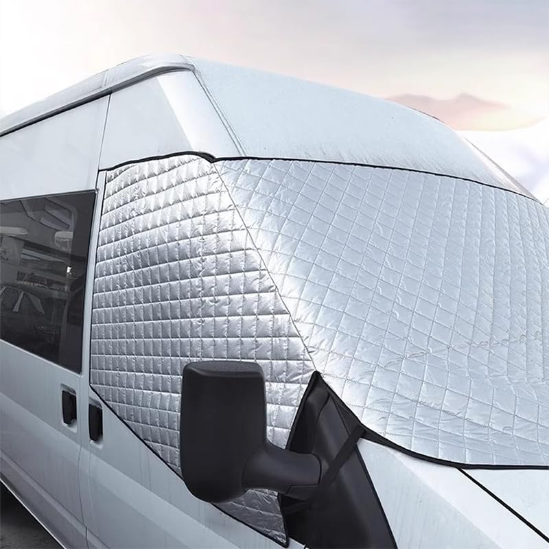 Frontscheibenabdeckung passend für VITO III W447 2014-2024,Wohnmobil Thermomatte isolierende Scheibenabdeckung aus Aluminium-Verbundmaterial 17 Magnete wetterfeste