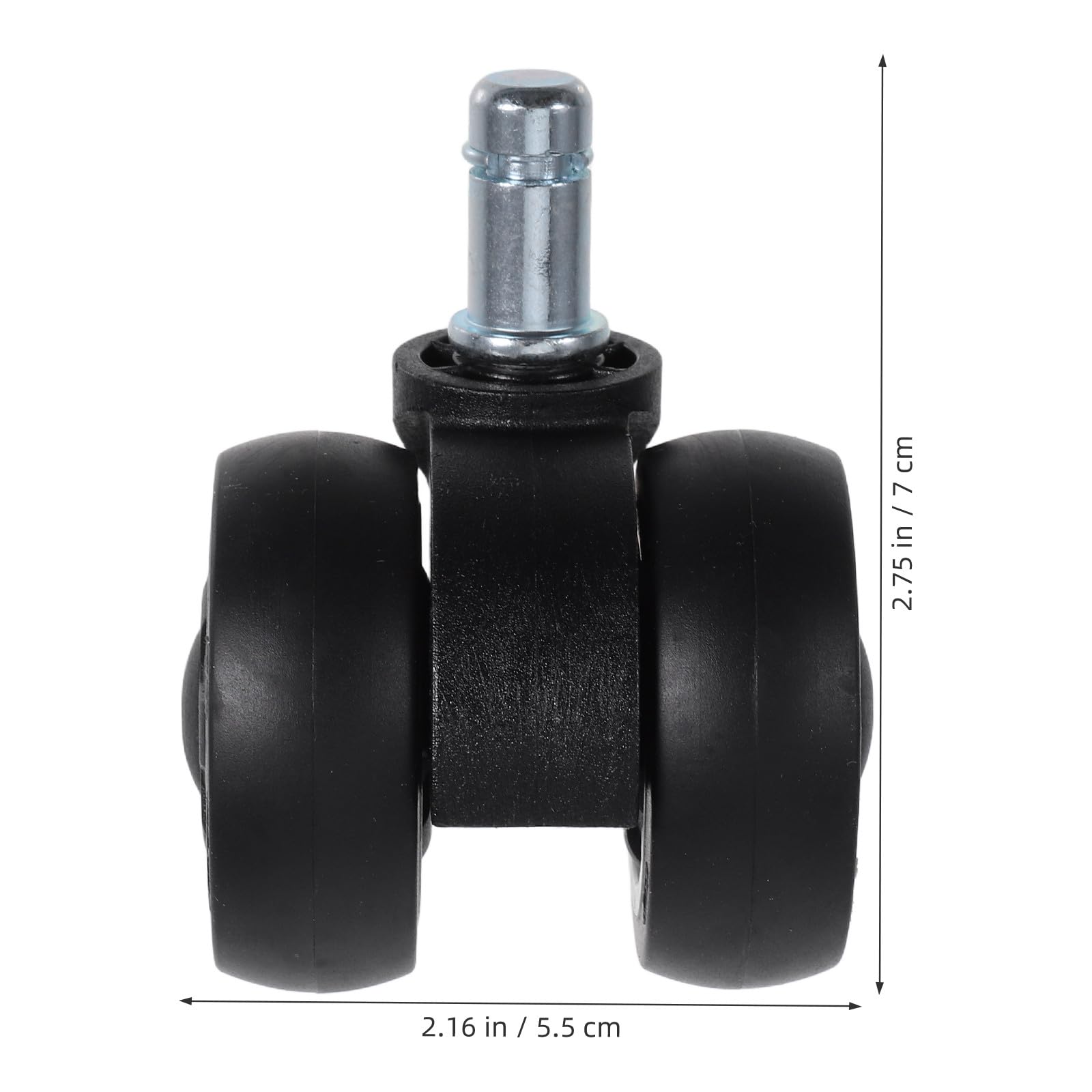 Ruedas Giratorias para Silla de Oficina Doble Rodamiento, Fácil Instalación, Material Tpr y Metal, Pack de 5 Unidades, Silenciosas y Aplicables