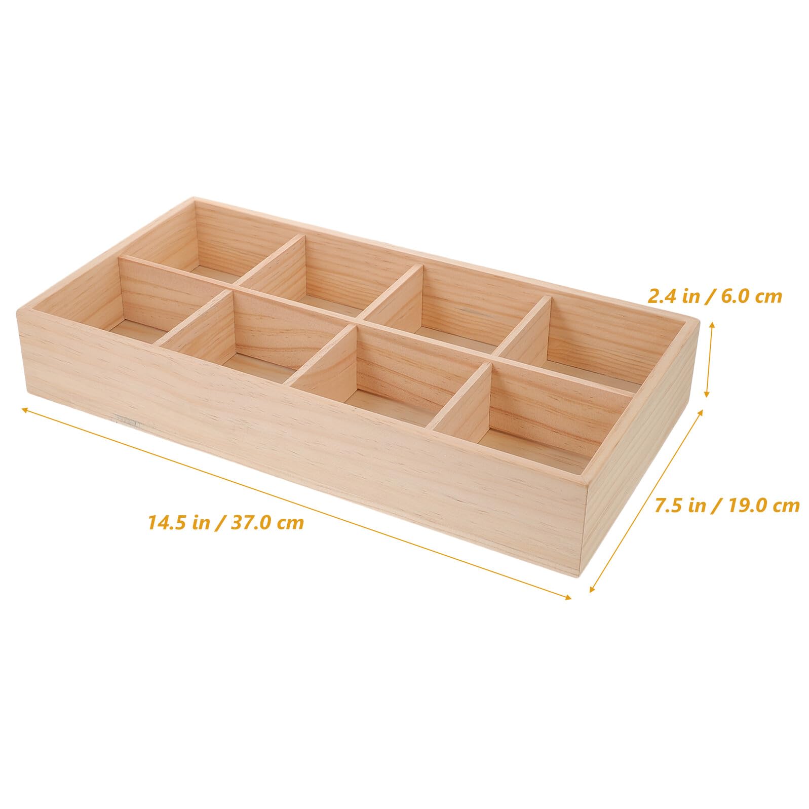 TEHAUX Holz Aufbewahrungsbox mit Fächern Multipurpose Teebeutelbox Beige Kiste mit Unterteilter Struktur für Wohnzimmer und Restaurant