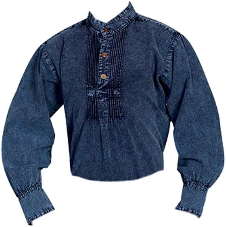 Scully Boys' Pleated Front Long Sleeve Shirt Blue Large