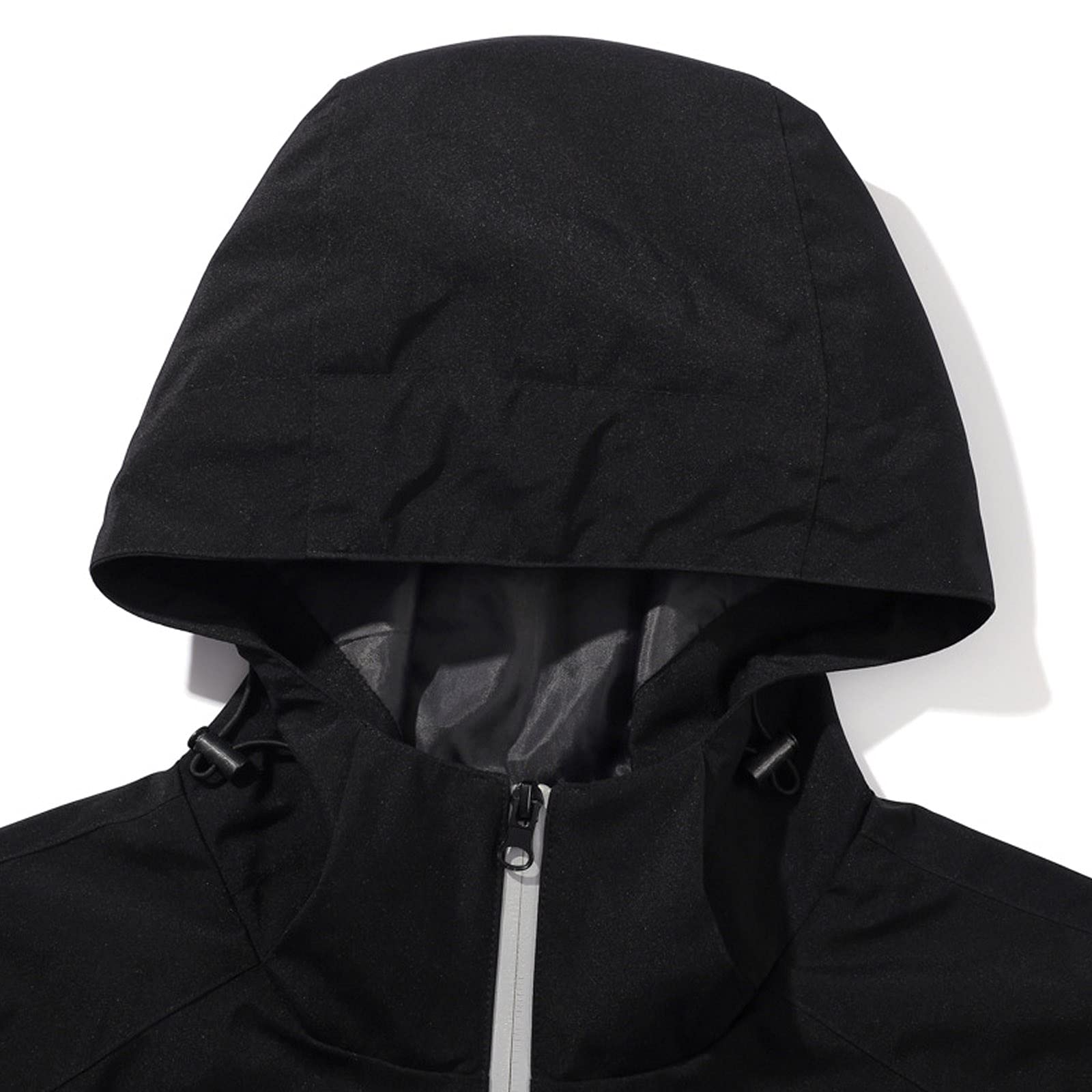 Giacca con cappuccio da uomo con tasche con cerniera, impermeabile da uomo, traspirante, leggera, tagliata, giacca invernale da jogging, giacca a vento Full Zip Cappotto autunnale tinta unita