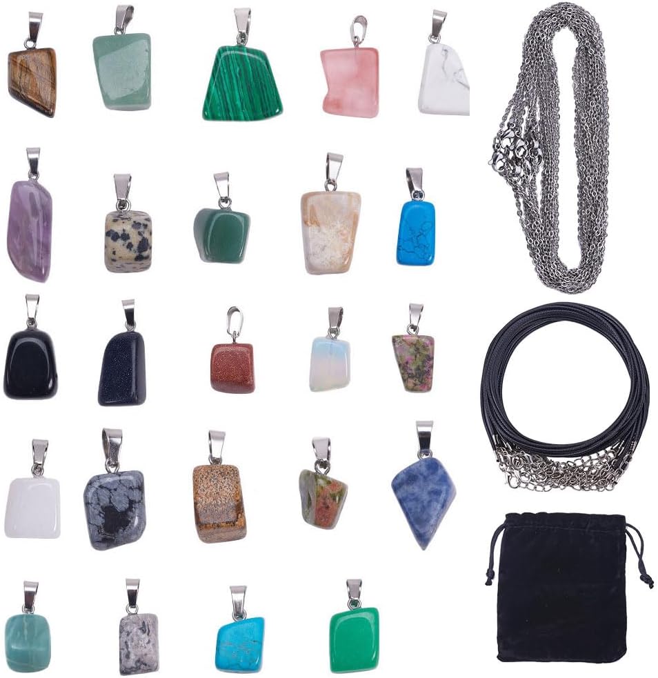 SUNNYCLUE Irregular Shape Healing Natural Chakra Beads Gemstone Pendants