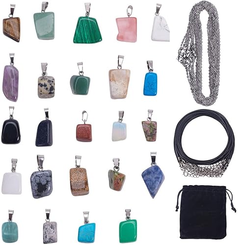 SUNNYCLUE Colgantes de piedras preciosas naturales de cuentas de chakras curativas de forma irregular