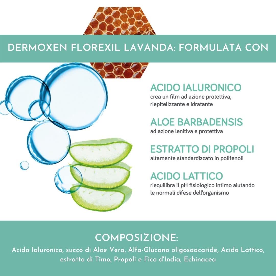 DERMOXEN Ducha Vaginal para la Vaginitis y Vaginosis | 5 Frascos de 100 ml. | Ideale contro vaginiti e infezioni batteriche. Con acido ialuronico, timo, aloe e prebiotici. Protezione sicura
