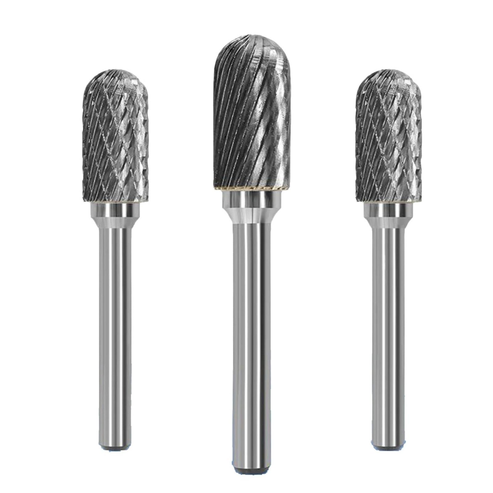 Heavy Duty Rotary File 6mm Head Tungsten Carbide Rotary File Tool Point Burr Grinder Abrasive Tools Drill Milling Carving(CX1225M06)