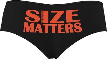Knaughty Knickers Size Matters for Size Queen Vixen Hotwife Big Bull Cuck Hub Black Boyshort Panties With Adult Design