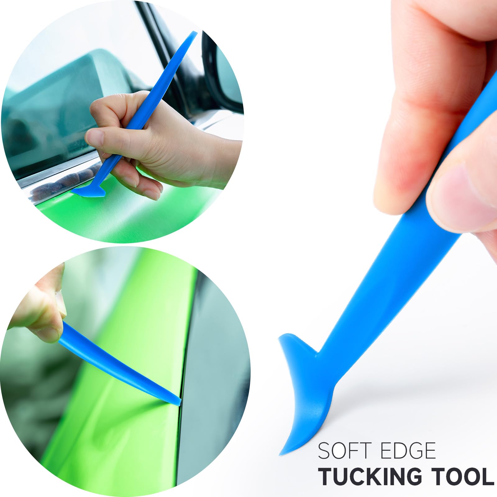 Foshio Autovinyl-gereedschapskit, autofolie, rakelset voor getinte folie, wrap, folies, gereedschapsset voor wrapping, 5 m mesloze knife-tape, schraper, viltrakel, teflonband, rakel, cuttermes