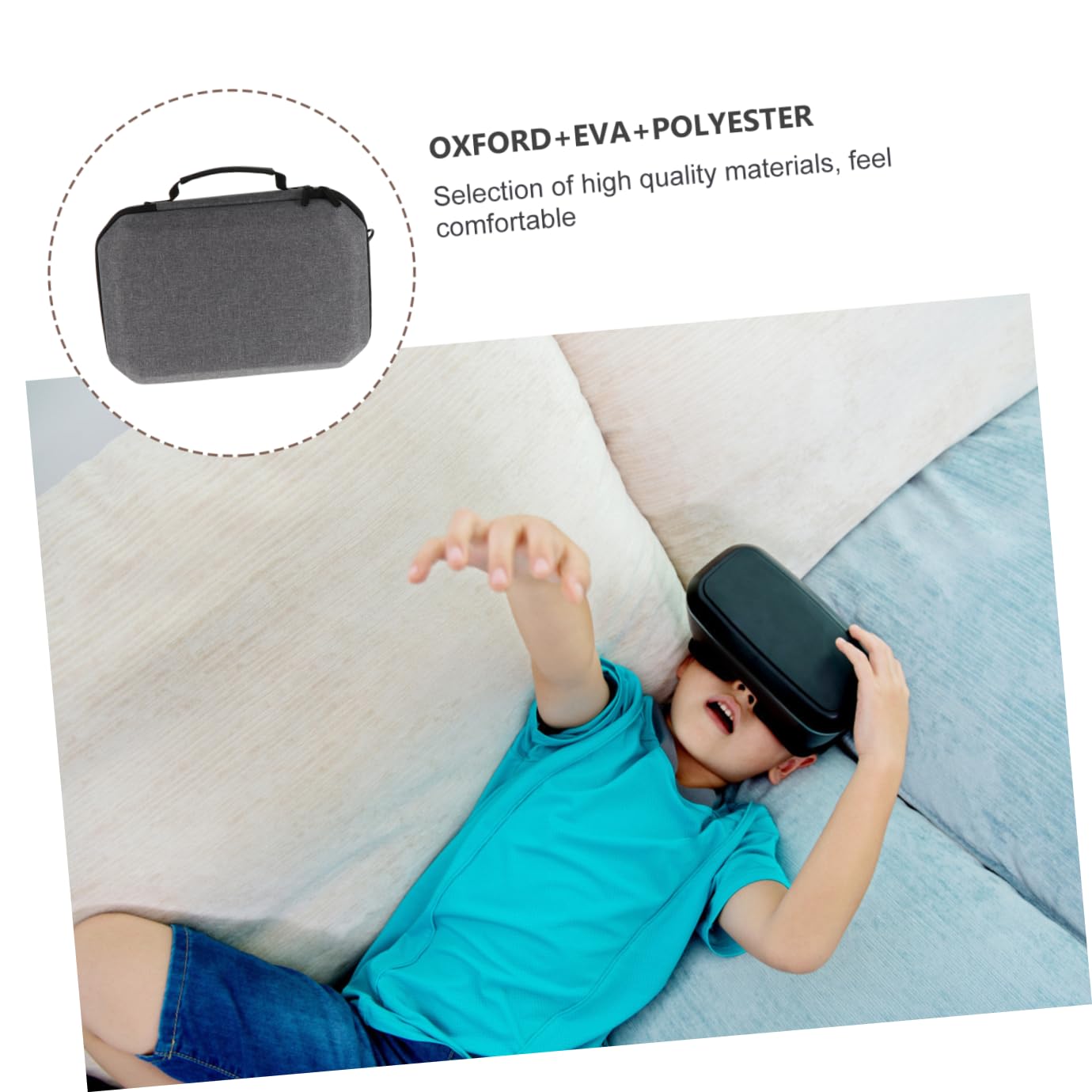 Uonlytech Caja de Almacenamiento para Gafas VR Bolsa Protectora de Eva Estuche de Transporte Compatible con Gafas VR de Segunda Generación Viajes y Protección contra Golpes