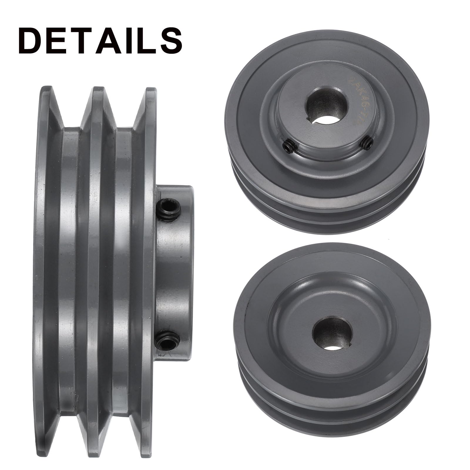 QUARKZMAN 2AK46-7/8 Puleggia A V Con Cave 7/8" Foro 4.45" Diametro Esterno Doppia Cave Puleggia Con Foro A Misura Ghisa Sezione Cinghia Per 4L O A Cinghia