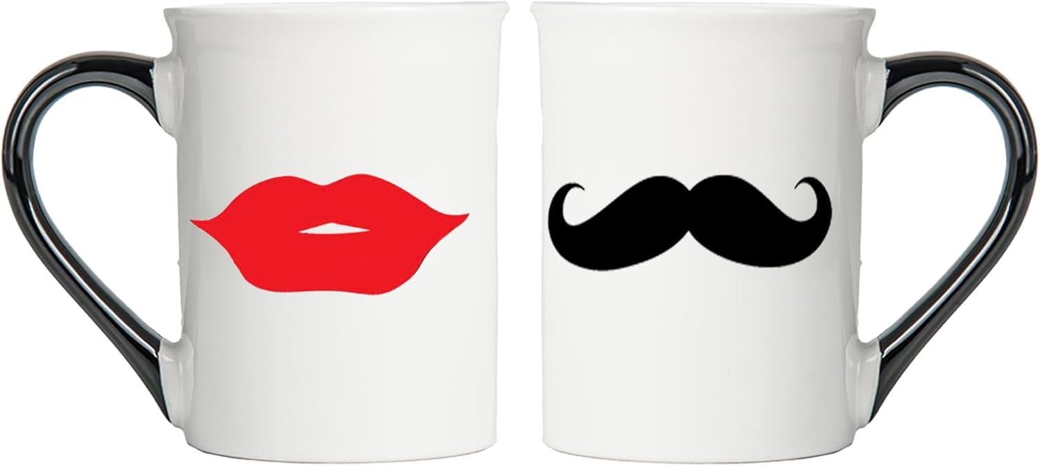 Cottage Creek Mugs | Mug Set of 2 16oz. Ceramic Coffee Cups | Mr. and Mrs. Coffee Mugs for Men and Women | Couples Engagement, Bridal Shower, Wedding & Valentine's Day Gifts