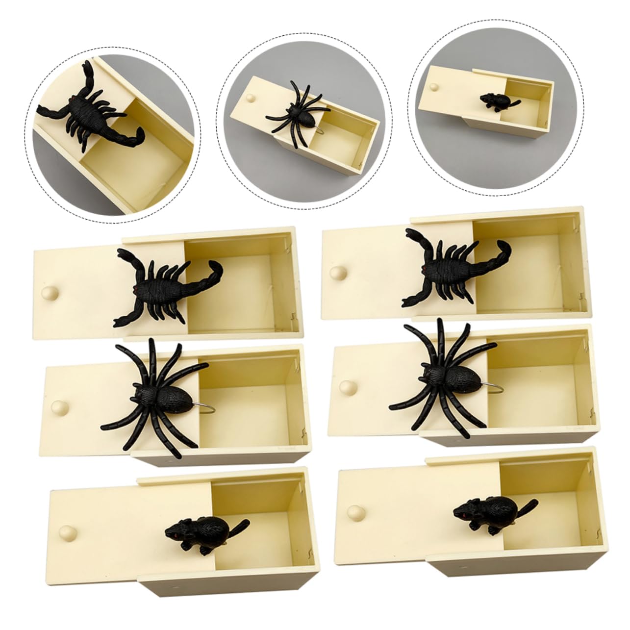 WOONEKY Spaventi per Feste di Halloween: 1 Set di 6 Giocattoli Scherzosi A Forma di Ragno Simulato per Decorazioni Spaventose